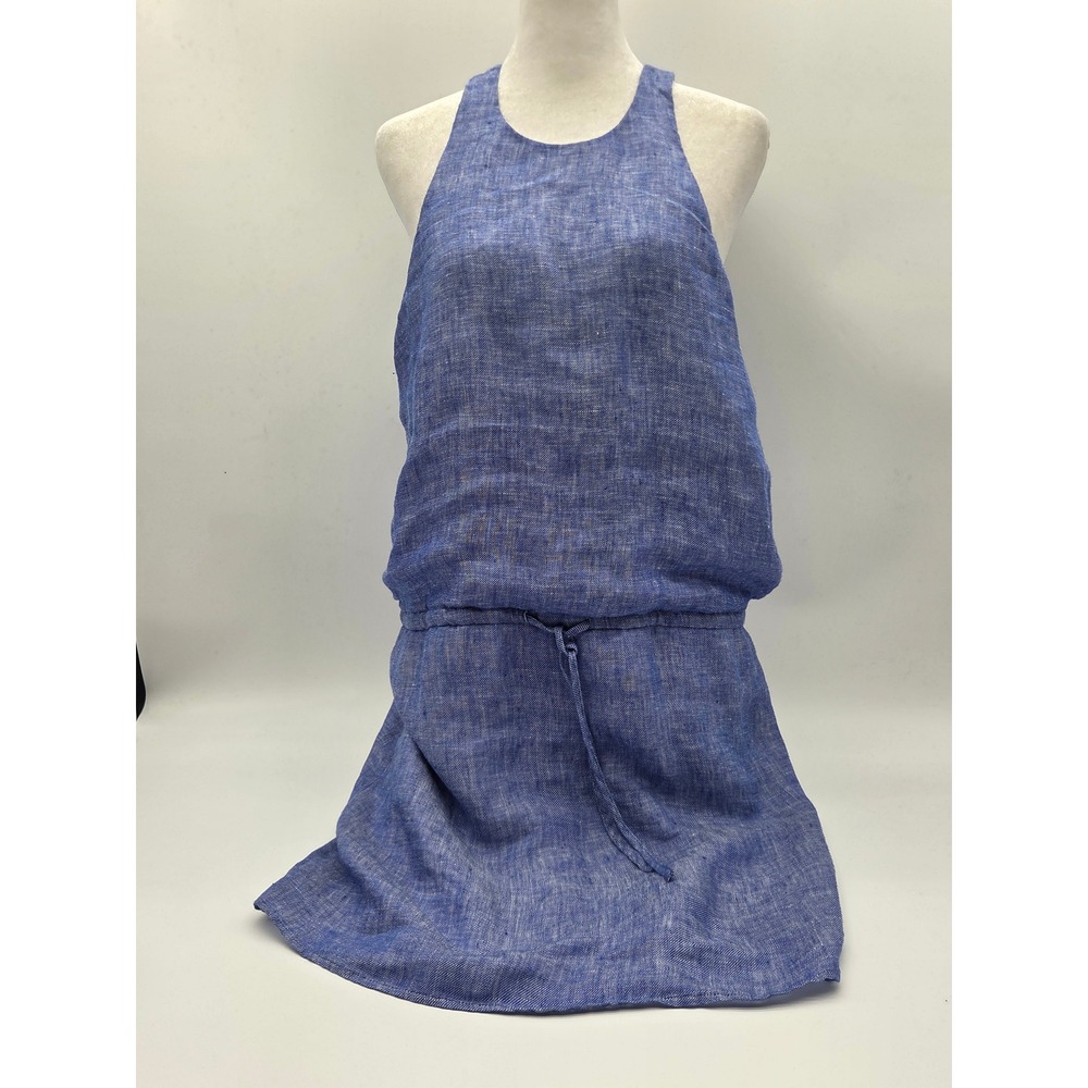 Joie Women's S Blue 100% Linen Sleeveless Drawstring Dress NWT 101-385